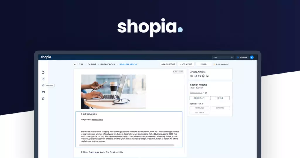 Shopia Lifetime Deal Dashboard