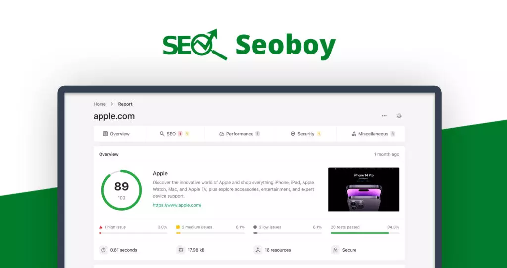 SEOBoy Lifetime Deal dashboard