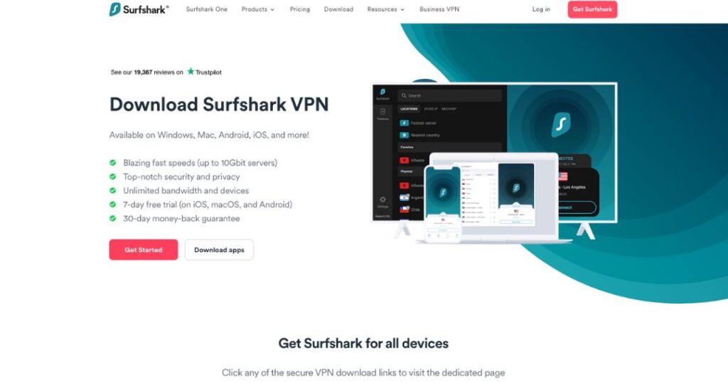 surfshark vpn home page